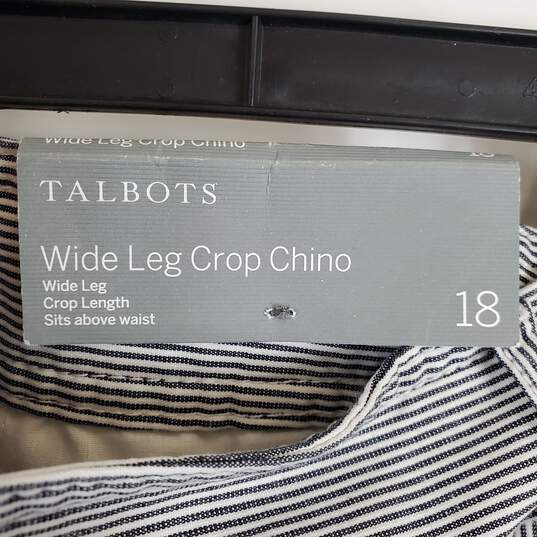 Talbots Women Blue Striped Wide Leg Pants Sz18 NWT image number 6