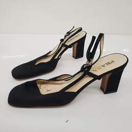 Prada Black Satin Strappy Heeled Sandals Women's Size 6.5 alternative image