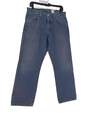 Mens Blue Denim Medium Wash Pockets Casual Straight Jeans Size 34x30 image number 1