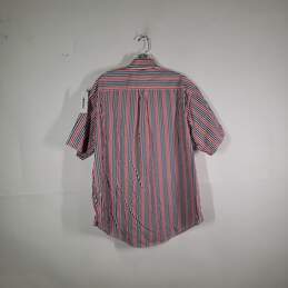 Mens Striped Short Sleeve Collared Button-Up Shirt Size Medium alternative image