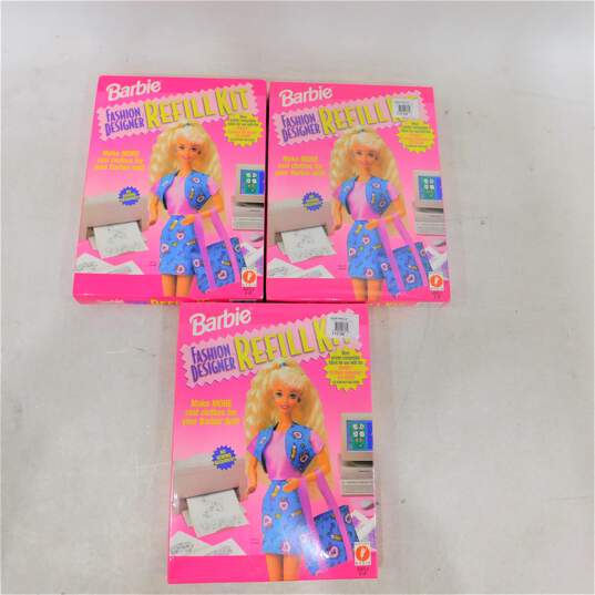 Lot of 3 Vintage Barbie Fashion Designer CD ROM REFILL KIT Media Mattel 1996 REFILL ONLY image number 1