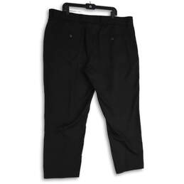 Mens Black Flat Front Slash Pocket Straight Leg Chino Pants Size 42X30 alternative image