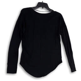 Womens Black Round Neck Long Sleeve Stretch Pullover T-Shirt Size XS alternative image