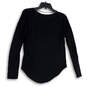 Womens Black Round Neck Long Sleeve Stretch Pullover T-Shirt Size XS image number 2