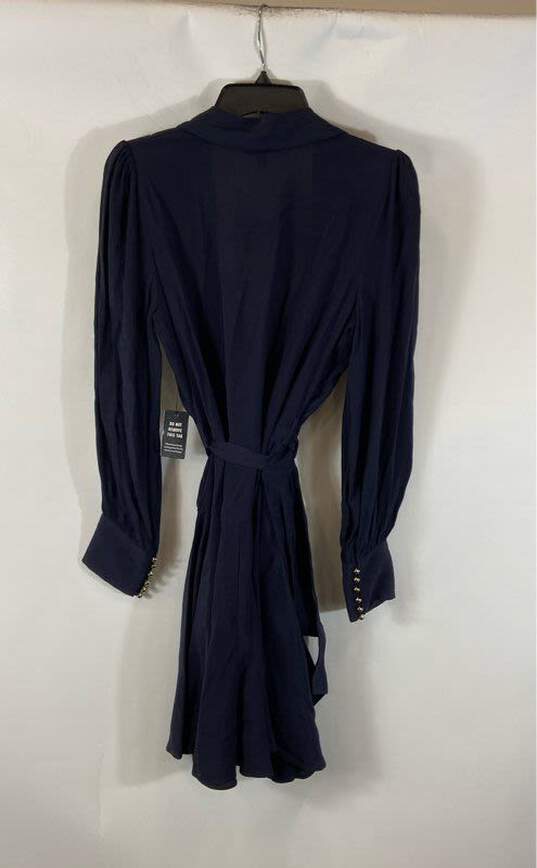 Express Blue Wrap Midi Dress- Size Small NWT image number 6