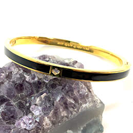 Designer Kate Spade Gold-Tone Enamel Hinged Bangle Bracelet w/ Dust Bag alternative image