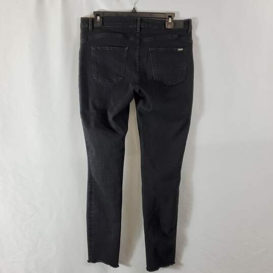 Armani Exchange Women Black Zip Super Skinny Cropped Jeans sz 32 image number 2