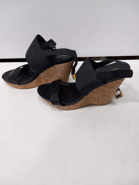 Calvin Klein Nadin Women's Black Wedge Heels Size 10 image number 2