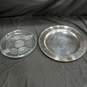 Vintage Reed & Barton Round Silverplated Tray w/ Etched Glass Insert image number 1