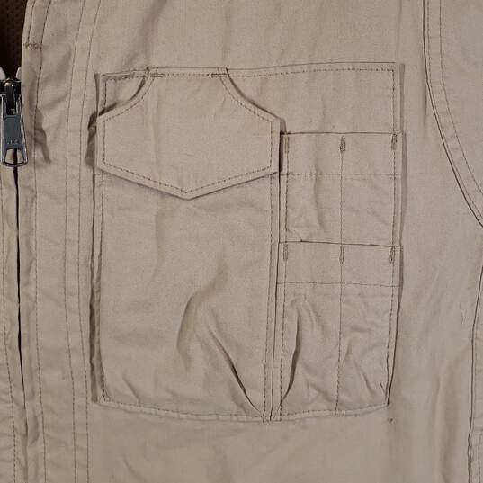 Mens Sleeveless Flap Pockets Hunting Full-Zip Vest Jacket Size Medium image number 3