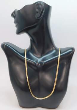 Fancy 14k Yellow Gold Herringbone Chain Necklace 6.2g