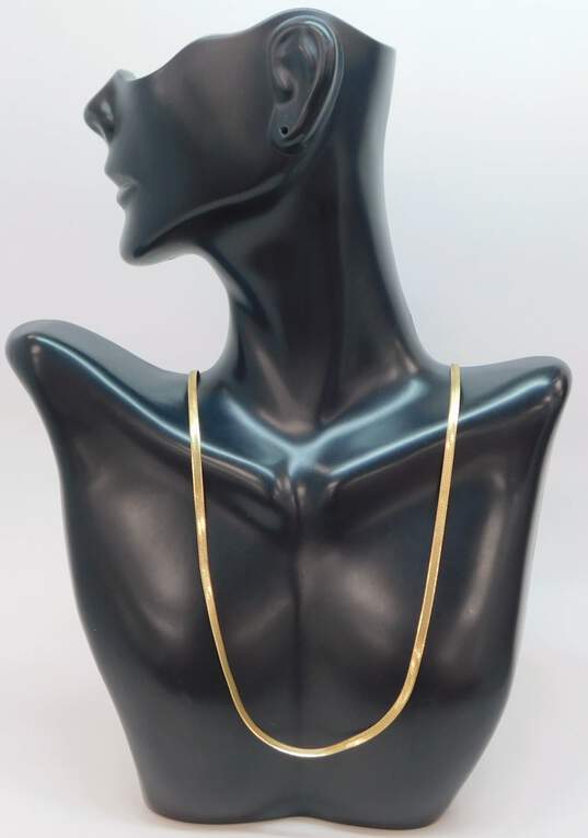Fancy 14k Yellow Gold Herringbone Chain Necklace 6.2g image number 1