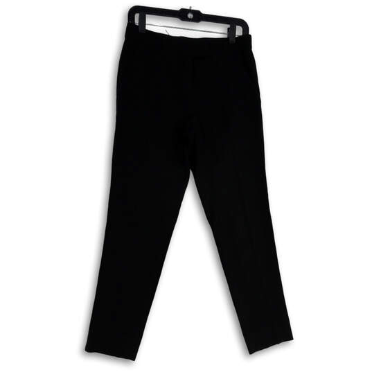 Womens Black Flat Front Slash Pocket Straight Leg Dress Pants Size 2 image number 1