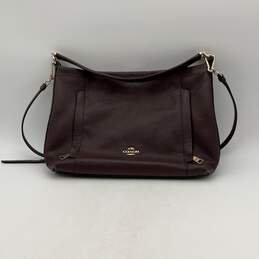 Womens Burgundy Leather Inner Pockets Zip Crossbody Strap Shoulder Bag