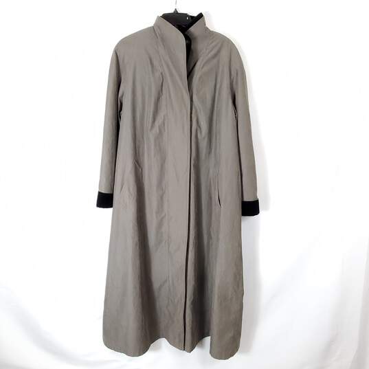 Gallery Men Taupe/Black Trench coat Sz 12 image number 1