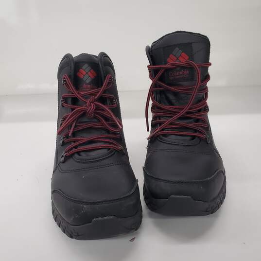 Columbia Fairbanks Omni-Heat Black/Rusty Red Leather Hiking Boots Men's Size 8.5 image number 3
