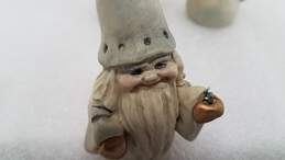 Lot of 3 Vintage Allyson Nagel Santa Claus Elf Gnome Figurine w Christmas Tree alternative image