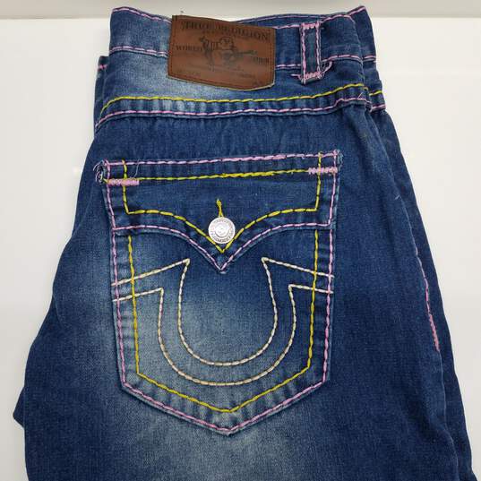 True Religion distressed jeans embroidered stitching men's 38 image number 5