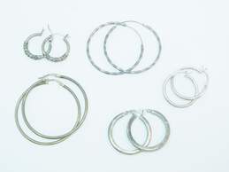 Artisan 925 Chunky Square Twisted & Smooth Tube & Bali Style Hoop Earrings Variety 18.7g