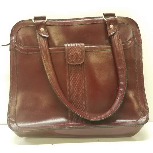 Unbranded Burgundy Leather Satchel Bag image number 1