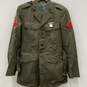 Men Olive Green Marine Corps Belted Military Jacket And Pants 2 Piece Set image number 1