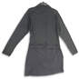 NWT Womens Black 1/4 Zip Band Collar Long Sleeve Mini Dress Size XL image number 2