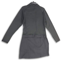 NWT Womens Black 1/4 Zip Band Collar Long Sleeve Mini Dress Size XL alternative image