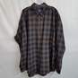 Pendleton fine knit plaid wool button up shirt XL long image number 1