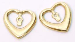 14K Yellow Beverly Hills Gold Heart Earring Jackets 1.2g alternative image