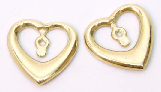 14K Yellow Beverly Hills Gold Heart Earring Jackets 1.2g image number 2
