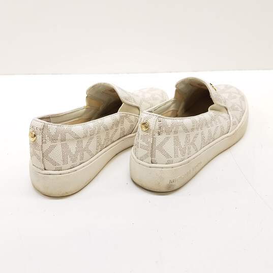 Michael Kors Keaton Beige Signature Print Slip On Sneakers Women's Size 4 M image number 4