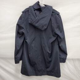 Michael Kors WM's Black Polyester Cotton Blend Black Hooded Rain Coat Size L alternative image