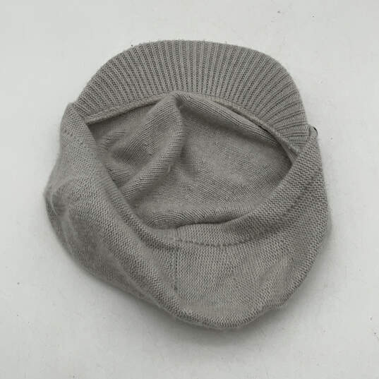 Womens Gray Knitted Front Studs Fashionable Fitted Newboy Hat One Size image number 4