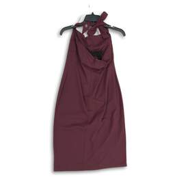 Athleta Womens Burgundy Sleeveless Halter Neck Pullover Mini Dress Size 8T alternative image