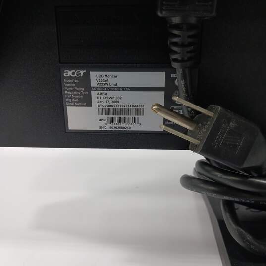 Acer LCD 22" Monitor Model V223W image number 3