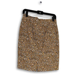 Womens Multicolor Animal Print Back Zip Short Straight & Pencil Skirt Sz 0 alternative image