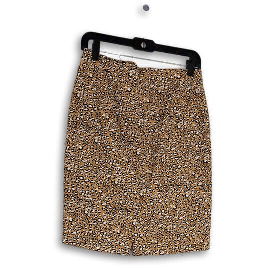 Womens Multicolor Animal Print Back Zip Short Straight & Pencil Skirt Sz 0 image number 2