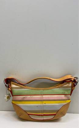 Coach Multi-Color Striped Small Hobo Purse Bag Tote