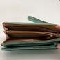 Kate Spade Womens Turquoise Tan Inner Zipper Pocket Clutch Wristlet Wallet image number 5