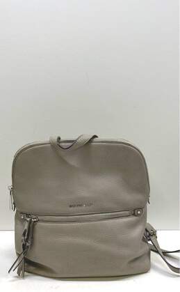 Michael Kors Rhea Gray Leather Zip Small Backpack Bag
