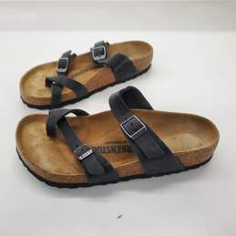 Birkenstock Women's Mayari Black Leather Toe Loop Slide Sandals Size 4 alternative image