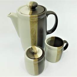 Vintage McCoy Sandstone Coffee Set Pot, Sugar & Creamer