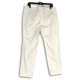 NWT Womens White Flat Front Slash Pocket Straight Leg Dress Pants Size 14 alternative image