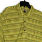 Mens Multicolor Striped Collared Short Sleeve Casual Polo Shirt Size Large image number 3