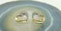 10K Yellow Gold 0.44 CTTW Diamond Ribbon Heart Post Earrings 2.6g image number 4
