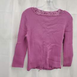 Classiques Entier Women's Purple Silk Blend Button Down Cardigan Size M alternative image