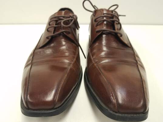 Kenneth Cole New York Sur-Plus Brown Leather Oxfords Men's Size 9 image number 1