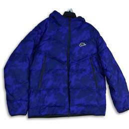 Nike Mens Windrunner Blue Hooded Camouflage Full Zip Puffer Jacket Size 3XL