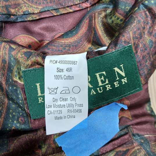 Lauren Ralph Lauren Men's Beige Corduroy Suit Jacket Blazer Size 46R image number 5