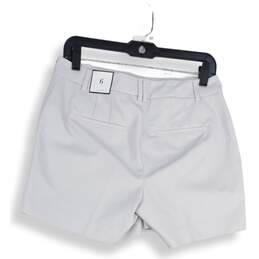 NWT White House Black Market Womens Gray Flat Front Chino Shorts Size 6 alternative image